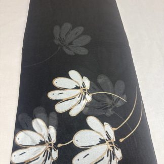 Flower print Georgette saree (Black)