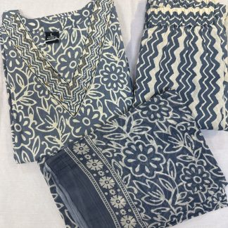 Cotton kurta set (Grey)